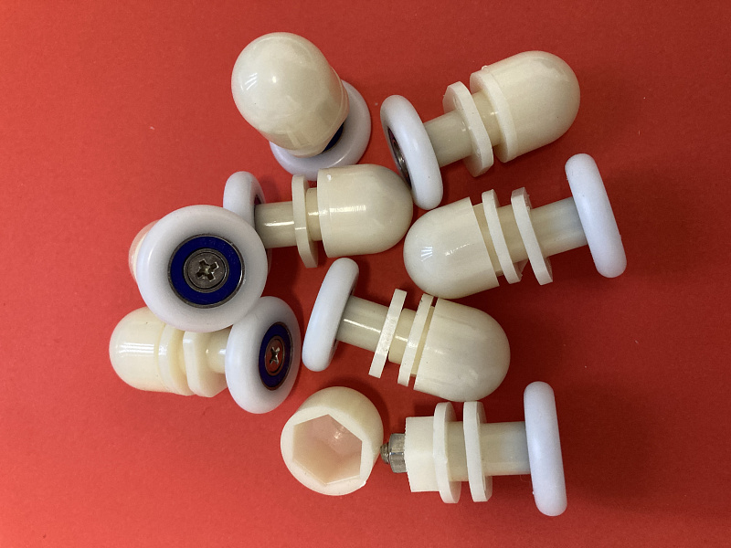 Görgő szett, 8db, szimpla, fehér